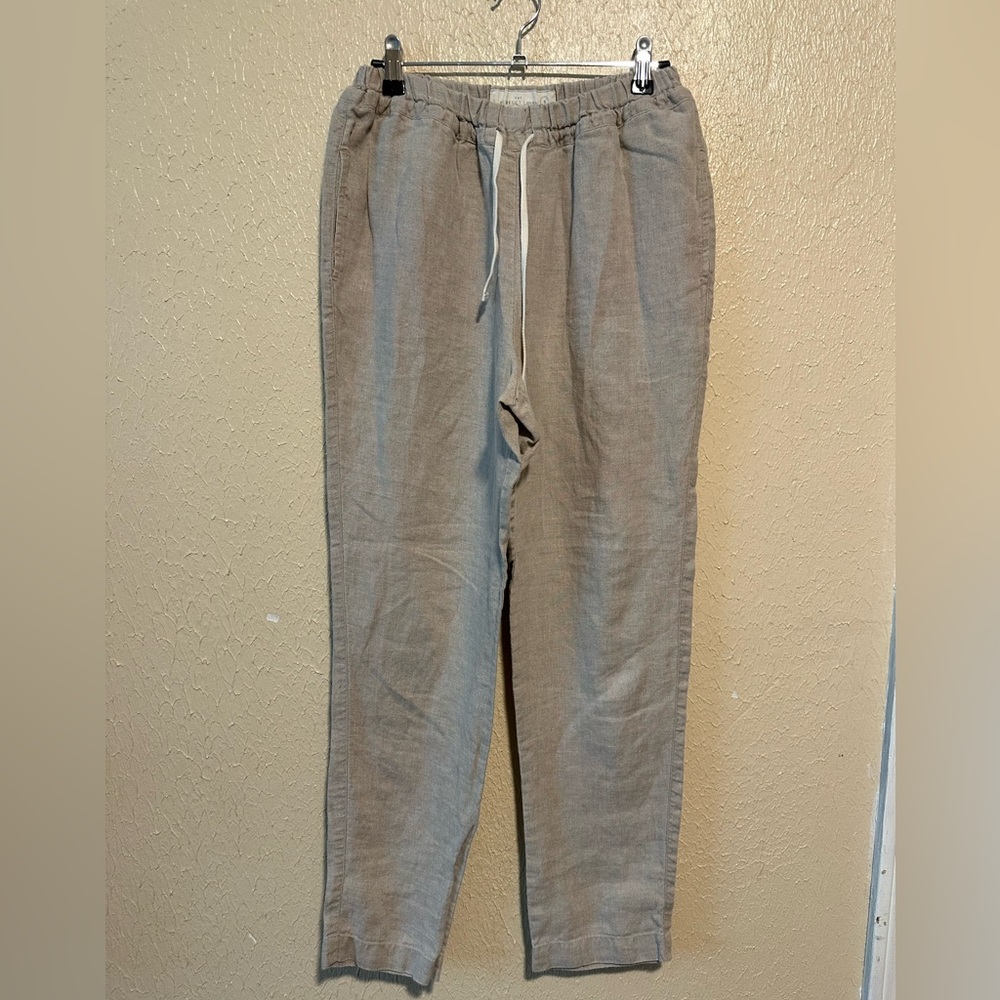 Notperfectlinen Pants 100% Linen Pants High Waist Straight Size Small Pull On‎